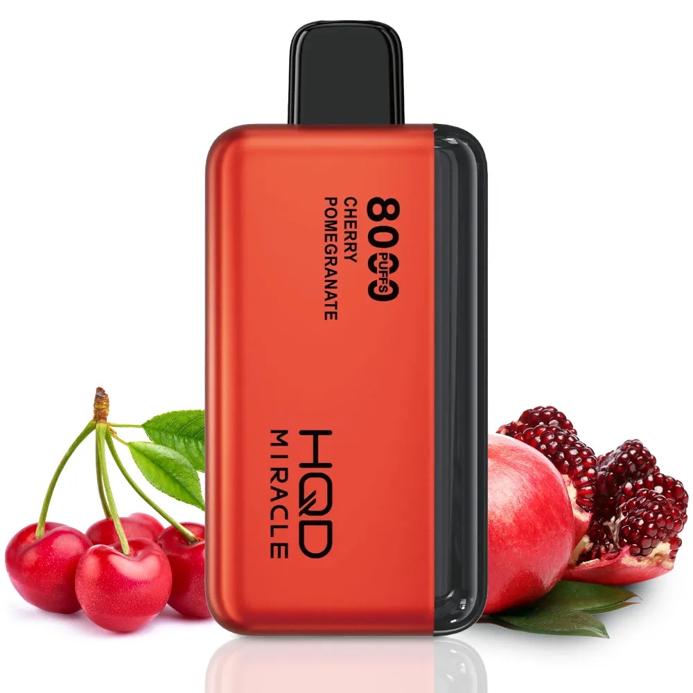 A colourful HQD Miracle 8000 puffs vape, popular in Australia.