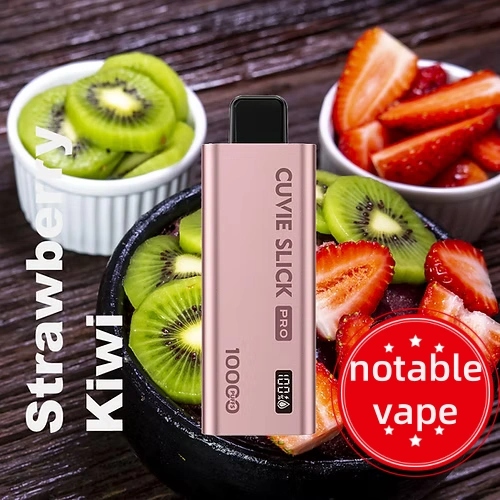 A compact and metallic HQD Click vape device.